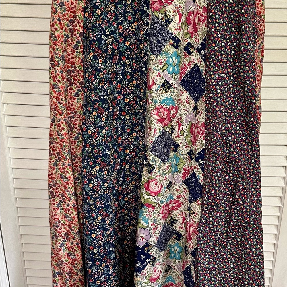 Vintage 1960s Floral Patchwork Maxi Skirt
